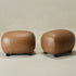 Elmer Faux Leather Ottoman – Round Camel Ottoman | Decorative Ottoman | Kinwell Furniture | Modern Faux Leather Furniture